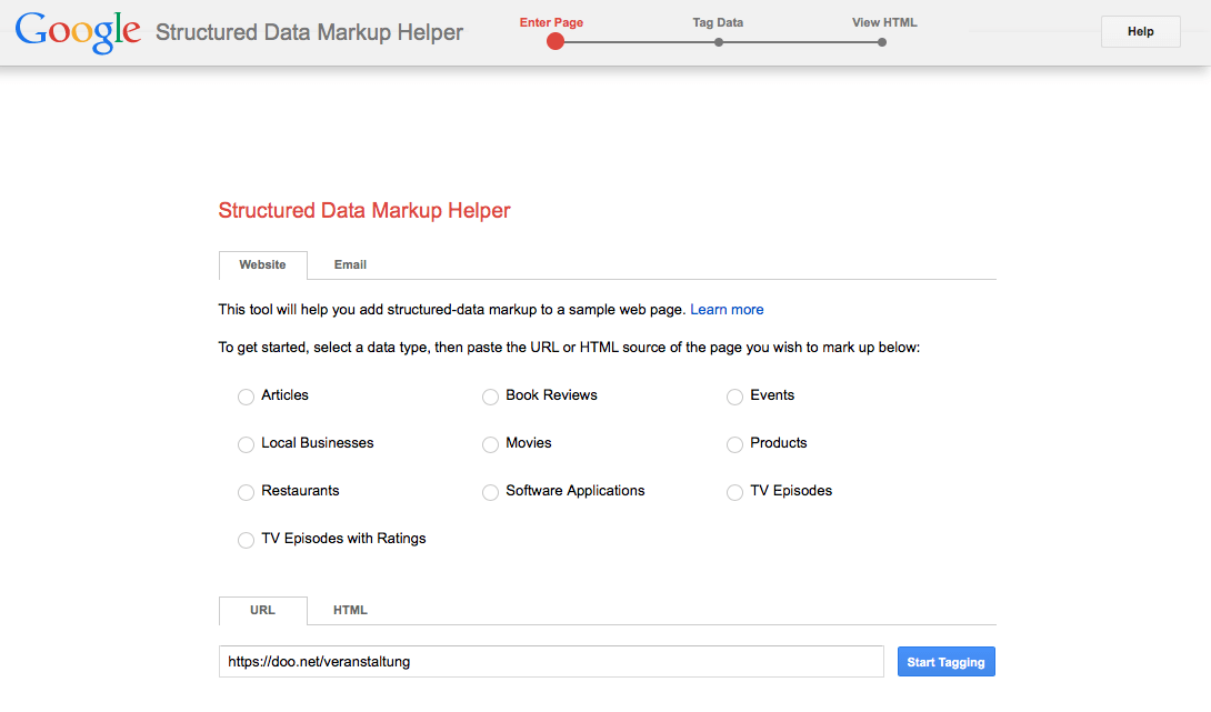 Google Markup Helper